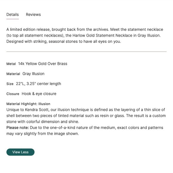 NWT Kendra Scott Harlow Necklace Grey Illusion 14k Gold Plated - Picture 8 of 11